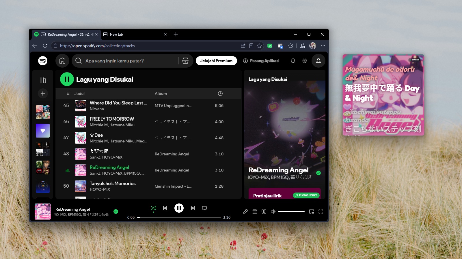 Flying Lyrics Floating Picture-in-Picture Interface Preview